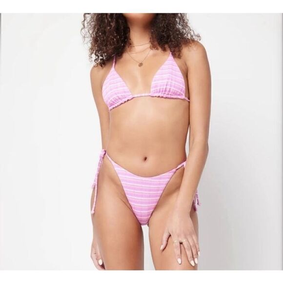 L*Space Electric Pique Stripe Brittany/Lennox Bikini L - Picture 5 of 8